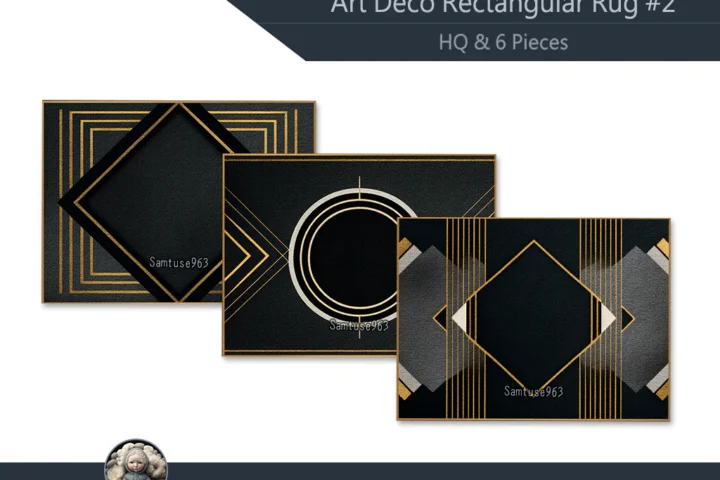 HQ Art Deco Rectangular Dance Rug #2 Samtuse963
