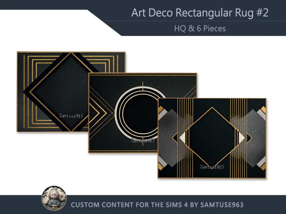 HQ Art Deco Rectangular Dance Rug #2 Samtuse963