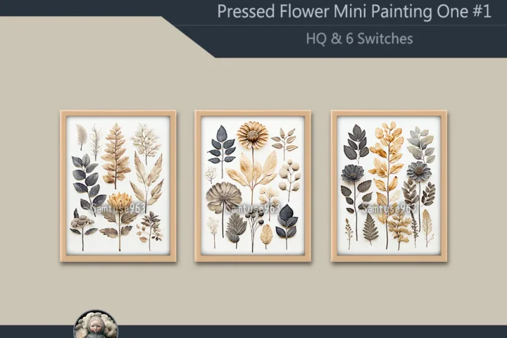 HQ Pressed Flower Mini Painting One #1 Extra G Samtuse963
