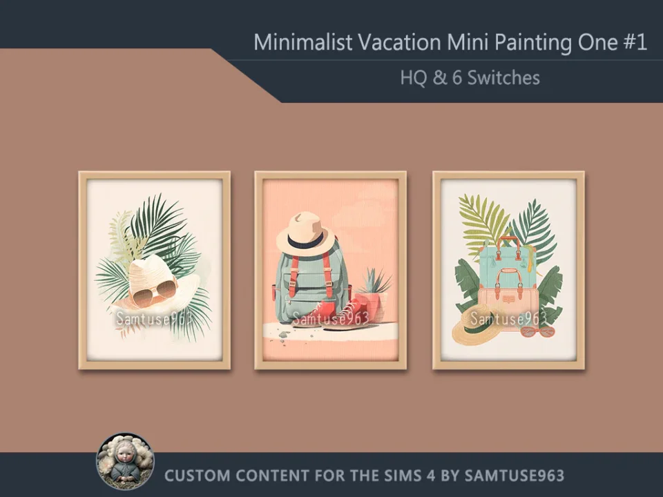 HQ Minimalist Vacation Mini Painting One #1 Extra G Samtuse963