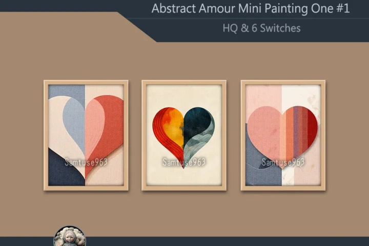 HQ Abstract Amour Mini Painting One #1 Extra G Samtuse963