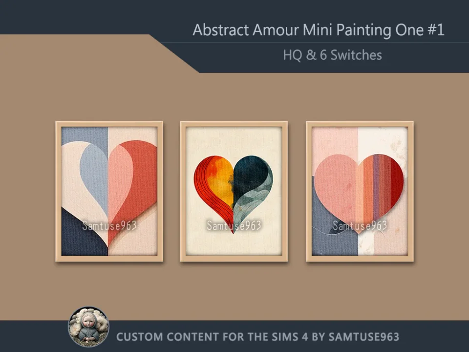 HQ Abstract Amour Mini Painting One #1 Extra G Samtuse963