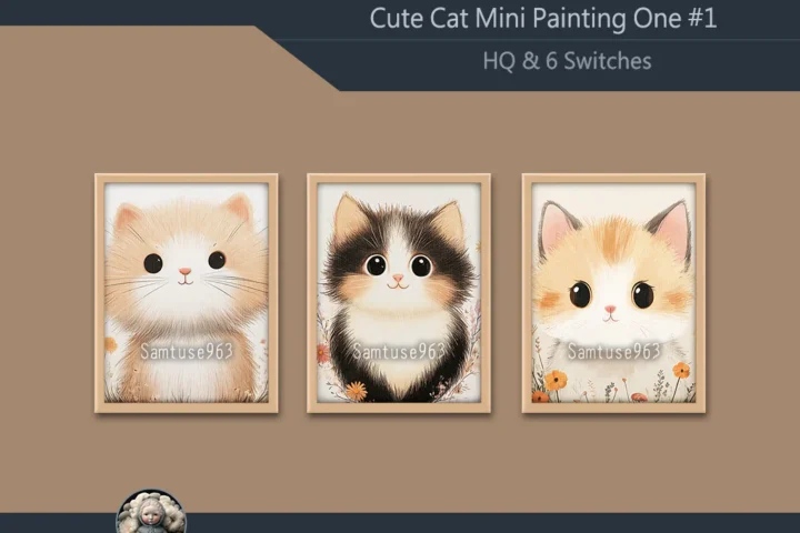HQ Cute Cat Mini Painting One #1 Extra G Samtuse963