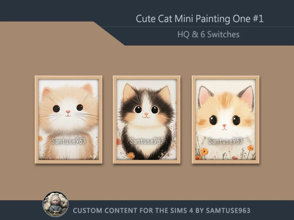 HQ Cute Cat Mini Painting One #1 Extra G Samtuse963