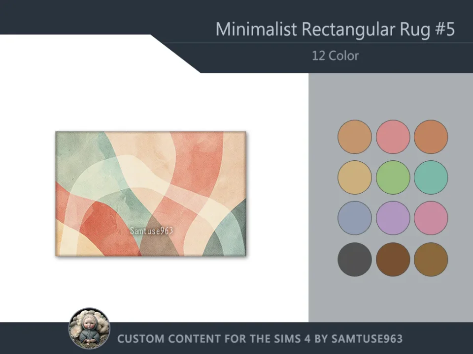 Minimalist Rectangular Dance Rug #5 Samtuse963
