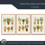 Potted Plant Watercolor Painting #1 Extra A Samtuse963