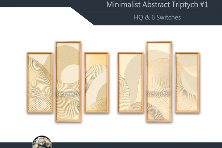 HQ Minimalist Abstract Triptych #1 Sellable Extra B Samtuse963