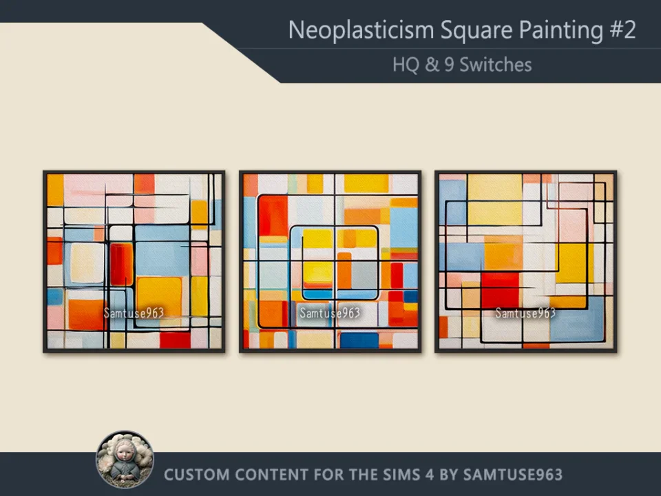 HQ Neoplasticism Square Painting #2 Sellable Extra C Samtuse963