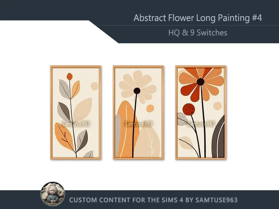 HQ Abstract Flower Long Painting #4 Sellable Extra D Samtuse963