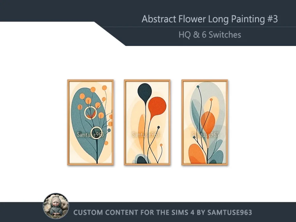 HQ Abstract Flower Long Painting #3 Sellable Extra D Samtuse963