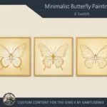 Minimalist Butterfly Square Painting #2 Extra C Samtuse963