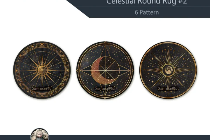 Celestial Round Dance Rug #2 Samtuse963