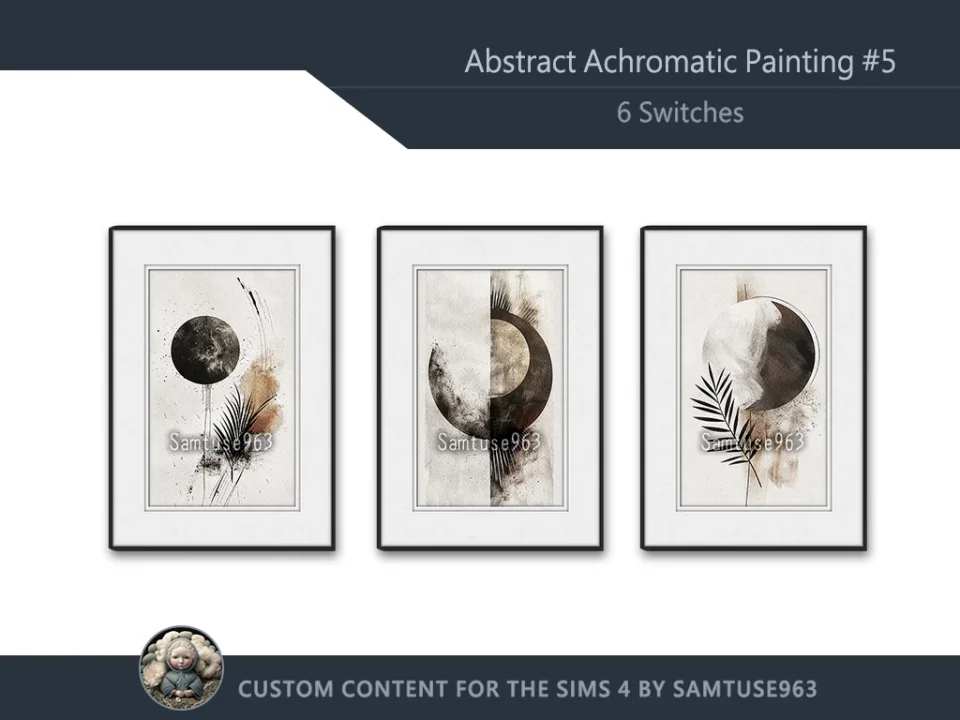 Abstract Achromatic Painting #5 Sellable Extra A Samtuse963