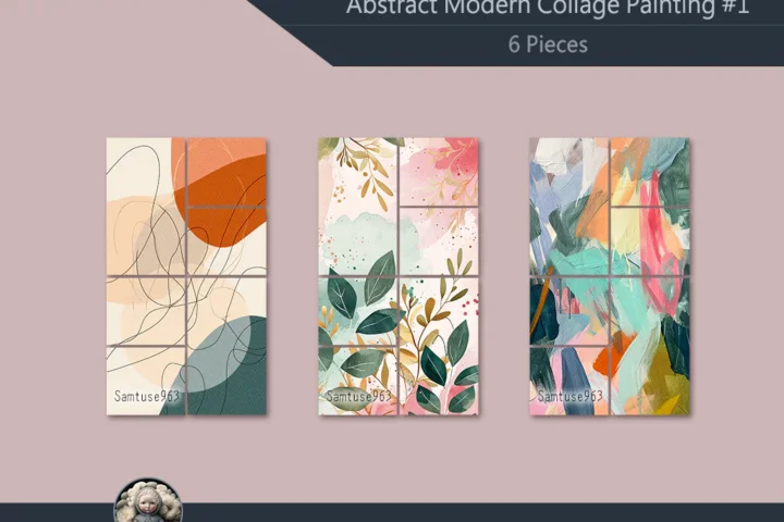 HQ Abstract Modern Collage Painting #1 Sellable Samtuse963