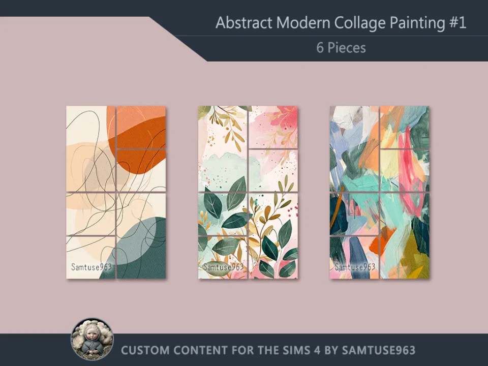 HQ Abstract Modern Collage Painting #1 Sellable Samtuse963