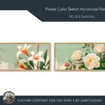 HQ Flower Color Sketch Horizontal Painting #2 Samtuse963