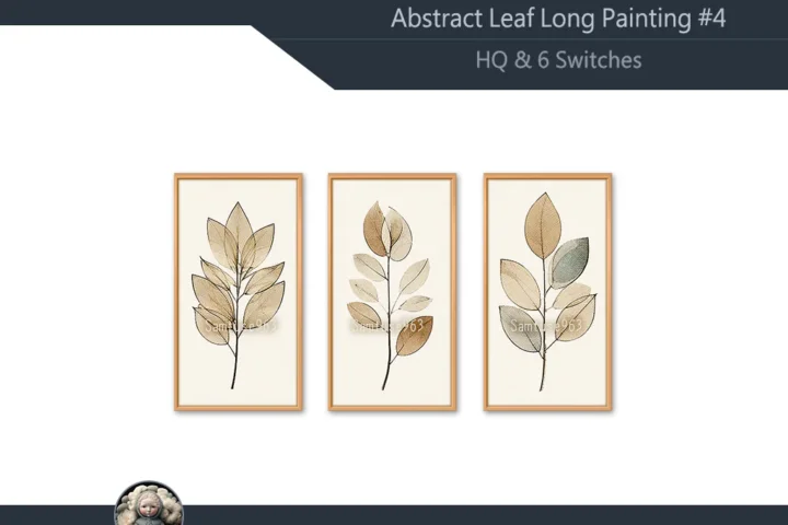 HQ Abstract Leaf Long Painting #4 Extra D Samtuse963