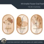 HQ Minimalist Flower Oval Frame #2 Samtuse963