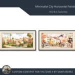 HQ Minimalist City Horizontal Painting #1 Samtuse963