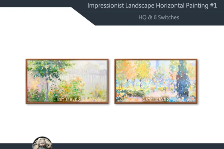 HQ Impressionist Landscape Horizontal Painting #1 Samtuse963