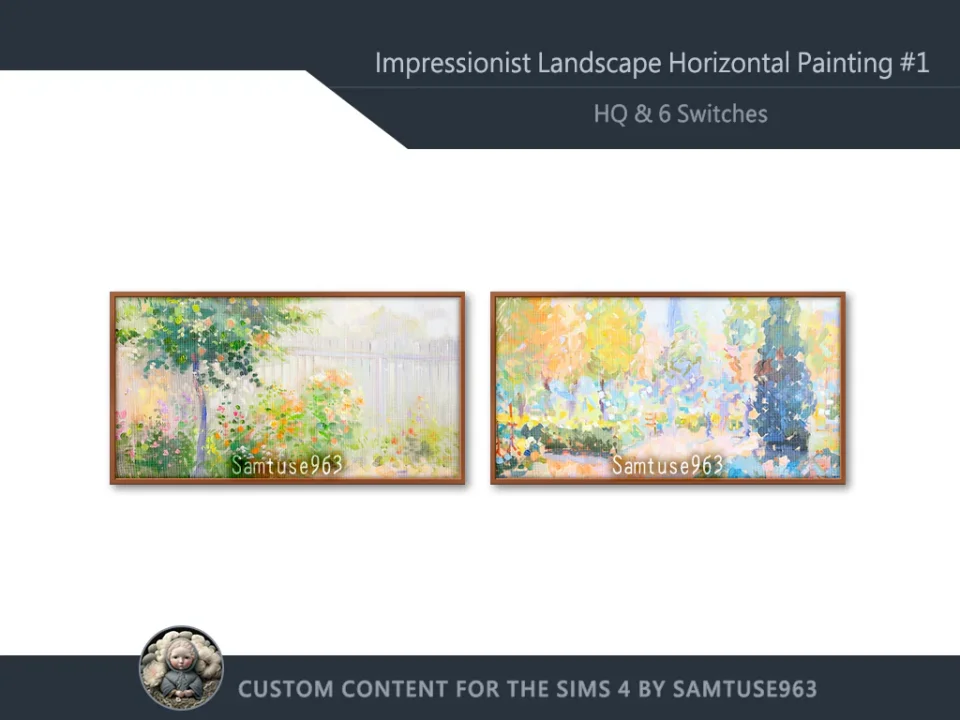 HQ Impressionist Landscape Horizontal Painting #1 Samtuse963
