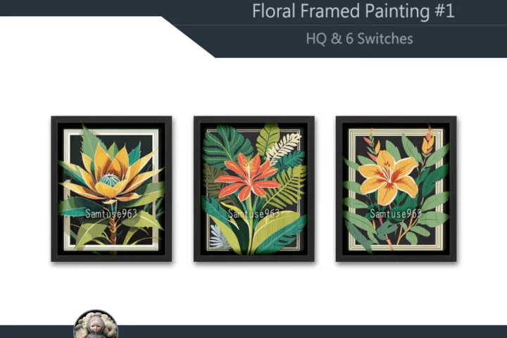 HQ Floral Framed Painting #1 Samtuse963