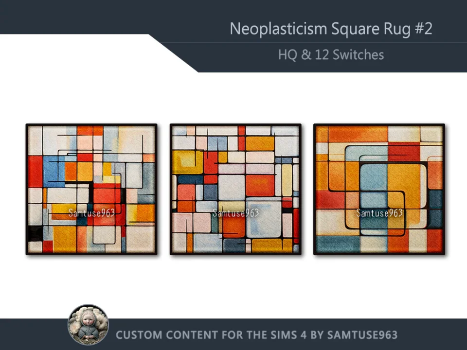 HQ Neoplasticism Square Dance Rug #2 Samtuse963