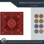 Medieval Classical Square Dance Rug #6 Samtuse963
