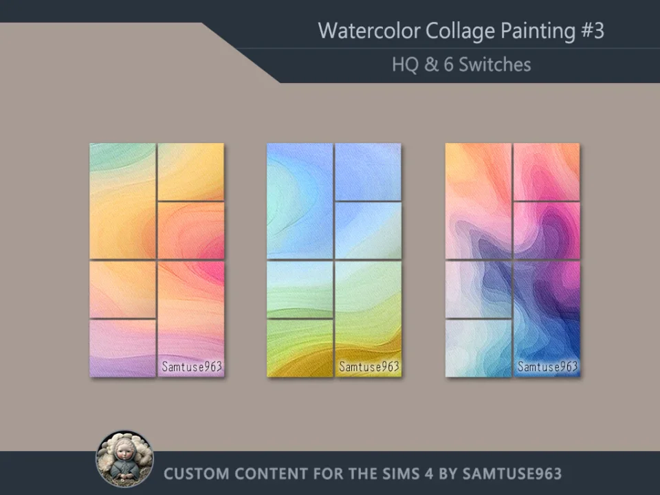 HQ Watercolor Collage Painting #3 Sellable Samtuse963
