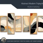 HQ Abstract Modern Triptych #4 Sellable Extra B Samtuse963