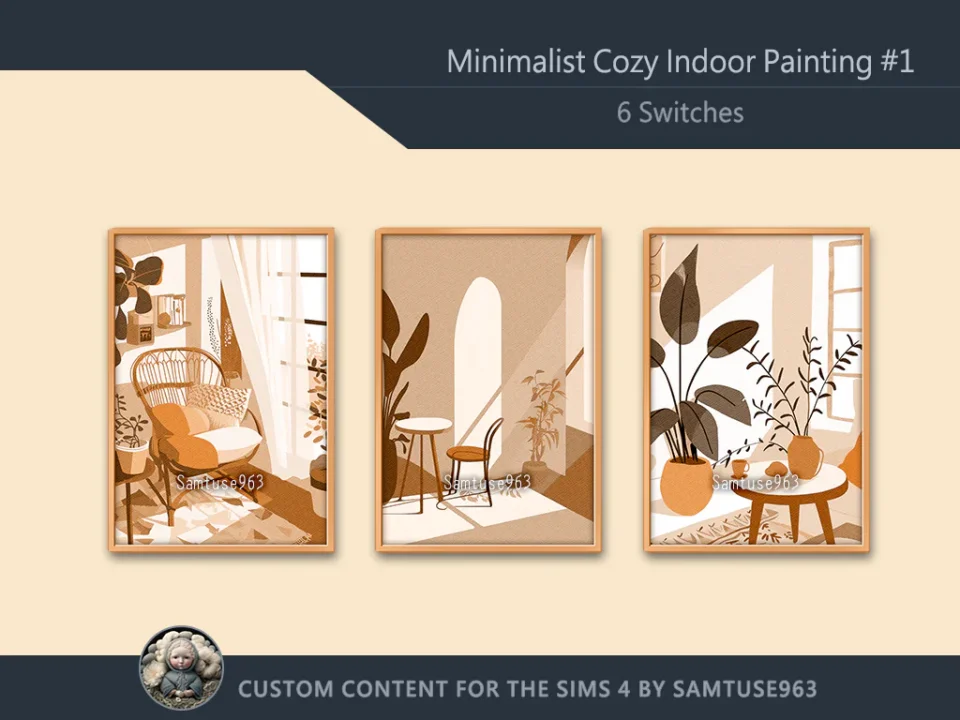 Minimalist Cozy Indoor Painting #1 Sellable Extra A Samtuse963