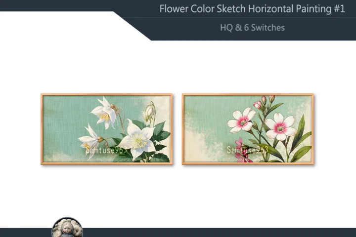 HQ Flower Color Sketch Horizontal Painting #1 Sellable Samtuse963