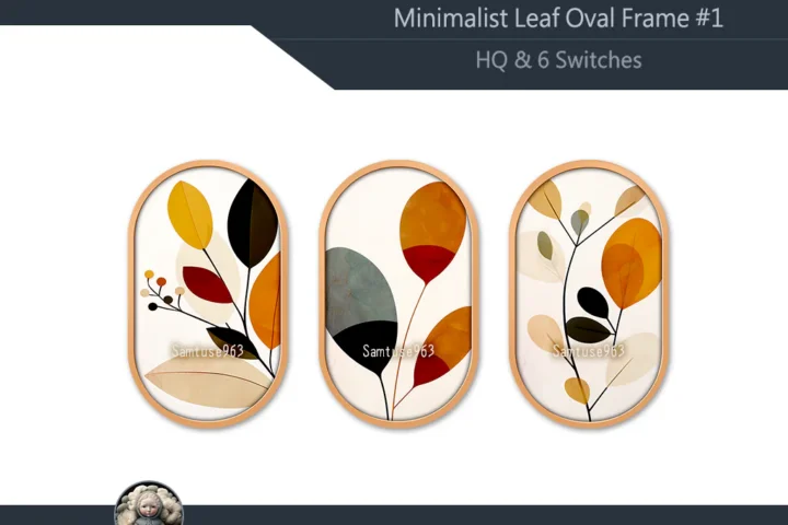 HQ Minimalist Leaf Oval Frame #1 Sellable Samtuse963