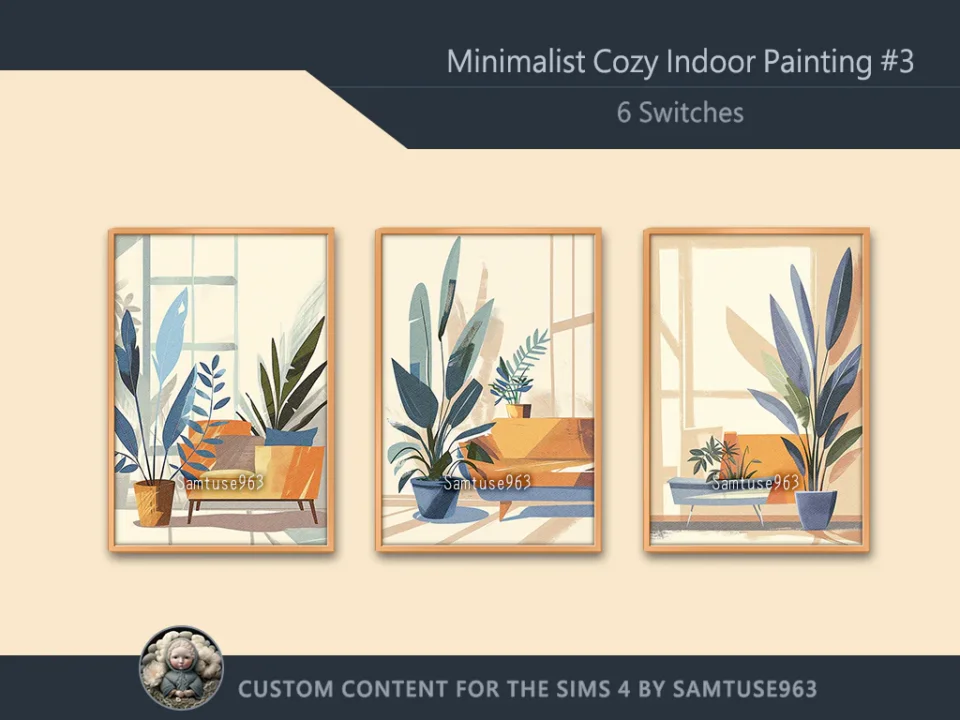 Minimalist Cozy Indoor Painting #3 Sellable Extra A Samtuse963