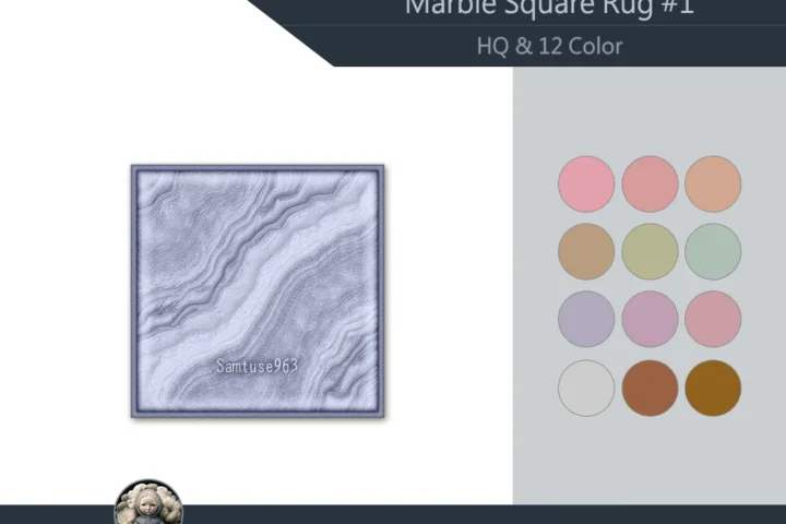 HQ Marble Square Dance Rug #1 Samtuse963