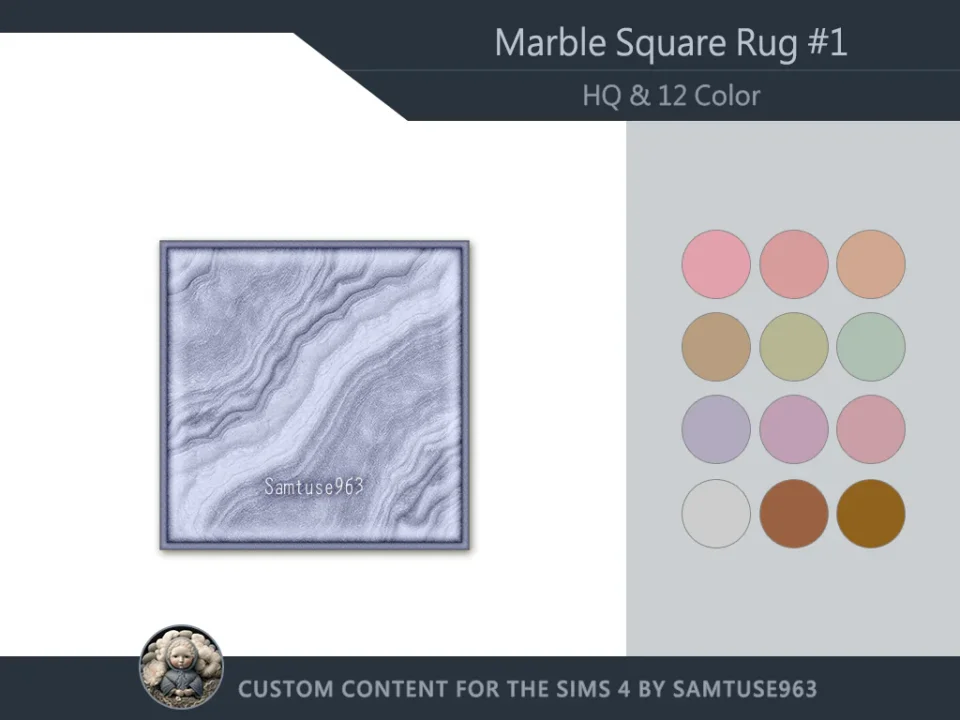 HQ Marble Square Dance Rug #1 Samtuse963