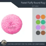 Pastel Fluffy Round Dance Rug #22 Samtuse963