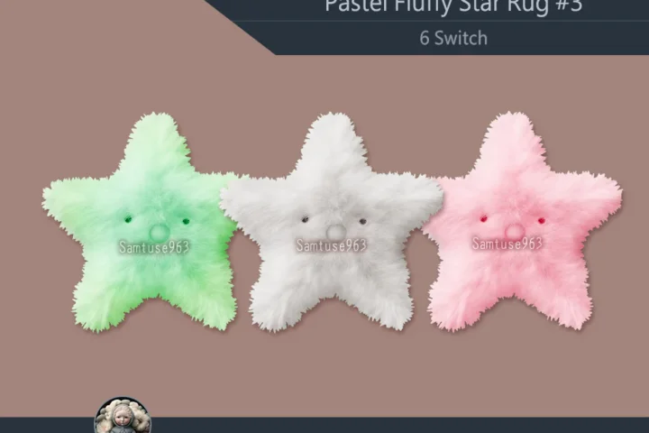 Pastel Fluffy Star Dance Rug #3 Samtuse963