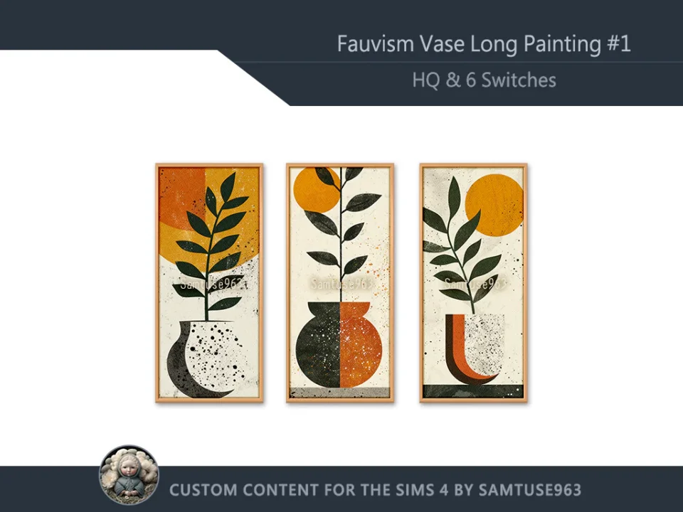 Fauvism Vase Long Painting #1 Sellable Samtuse963