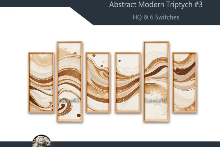 HQ Abstract Modern Triptych #3 Sellable Extra B Samtuse963