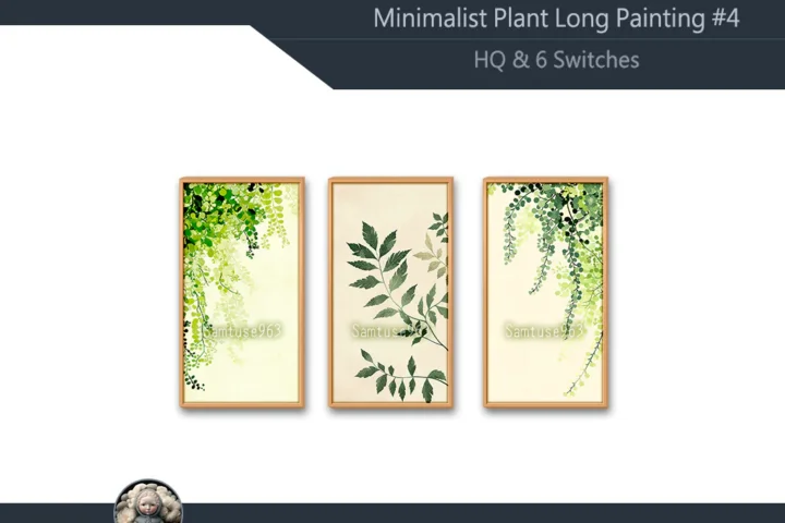 HQ Minimalist Plant Long Painting #4 Sellable Extra D Samtuse963