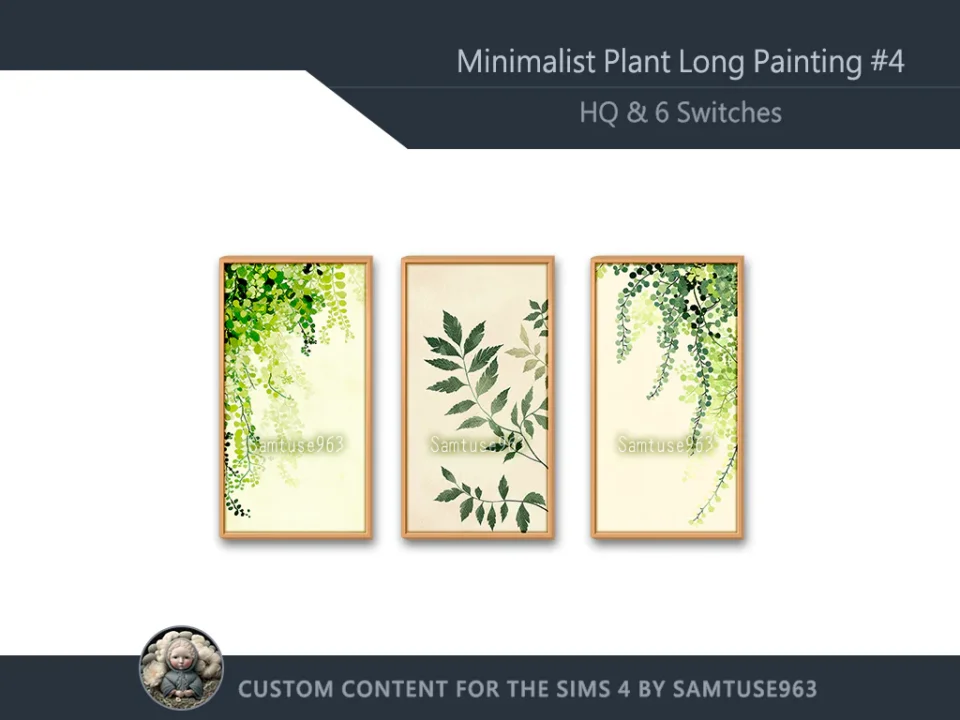 HQ Minimalist Plant Long Painting #4 Sellable Extra D Samtuse963