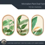 HQ Minimalist Plant Oval Frame #3 Samtuse963