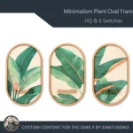 HQ Minimalist Plant Oval Frame #2 Samtuse963