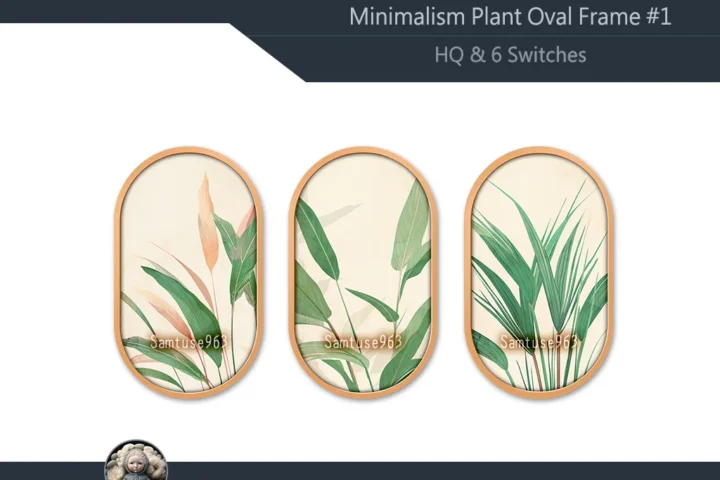 HQ Minimalist Plant Oval Frame #1 Samtuse963