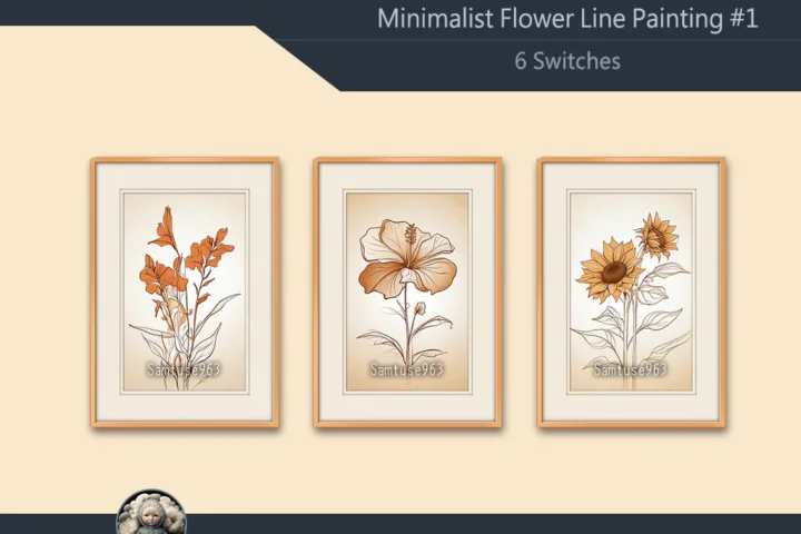 Minimalist Flower Line Painting #1 Sellable Extra A Samtuse963