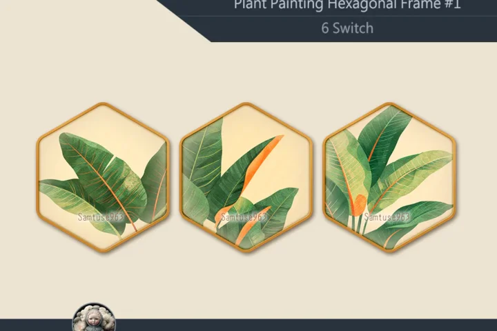 Plant Painting Hexagonal Frame #1 Sellable Samtuse963