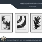 Abstract Achromatic Painting #4 Sellable Extra A Samtuse963