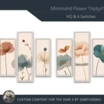 HQ Minimalist Flower Triptych #1 Sellable Extra B Samtuse963