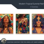Modern Tropical Summer Painting #1 Sellable Extra A Samtuse963